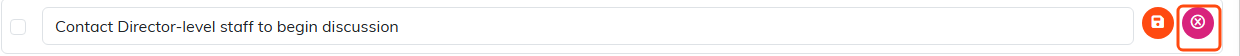 A checklist item row with its pink delete icon outlined