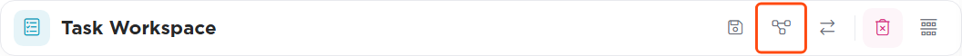 Task Workspace title bar with the Convert Task To A Project icon outlined